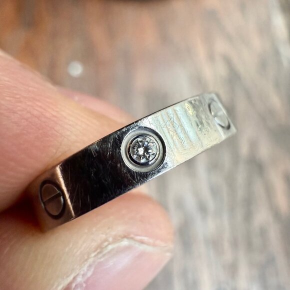 Cartier White Gold LOVE Small Model 1 Diamond Ring - Picture 13 of 15